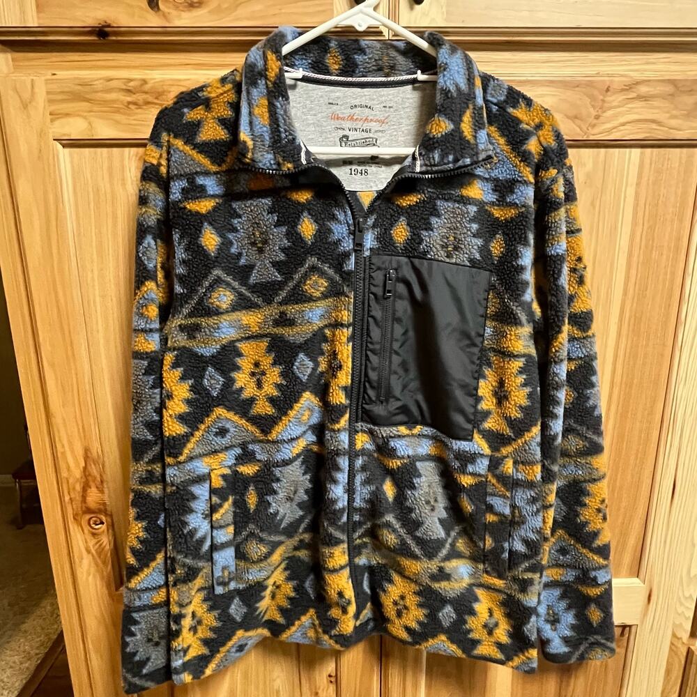 Weatherproof Vintage Full Zip Fleece Jacket Aztec Medium